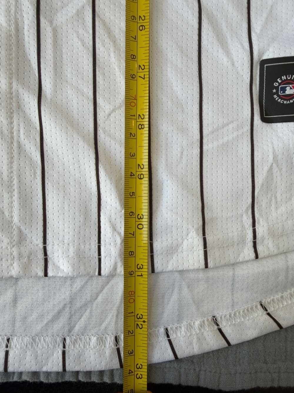 Nike Padres King #34 White Brown Pinstripe Jersey with Yellow Trim-EUC- - Picture 9 of 10